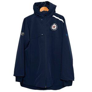 Fanatics Edmonton Oilers Hooded Jacket Blue Reflective Authentic Pro Hockey M